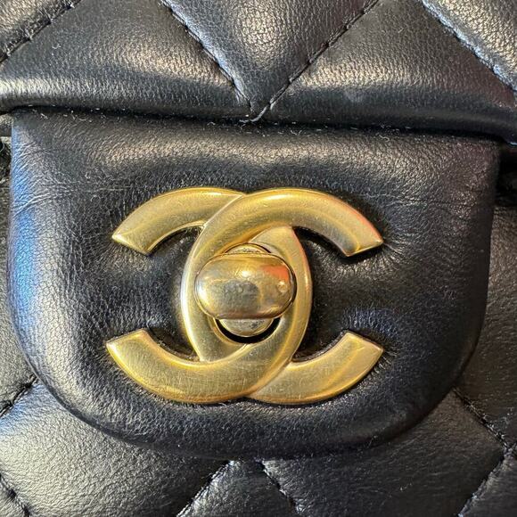 Chanel Black Lambskin Square Mini Flap GHW Authentic CoA - Picture 5 of 11